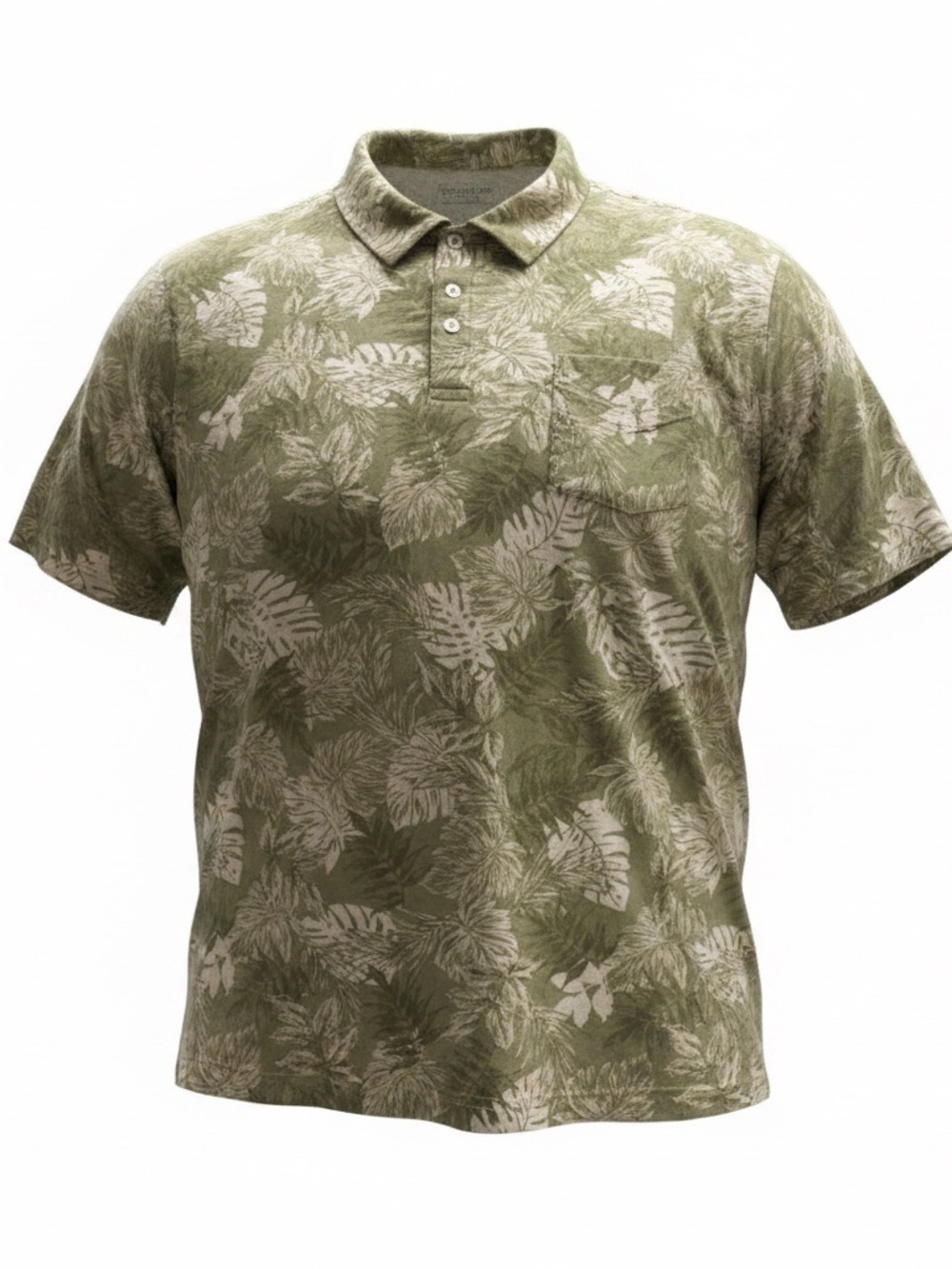 KS Island Men’s 6XL Tall Polo Shirt Tropical Palm Leaf Green Short Sleeve
